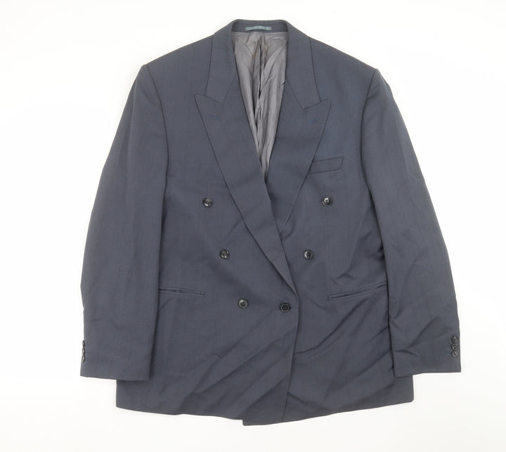 john drummond Mens Blue Striped Jacket Suit Jacket Size 46