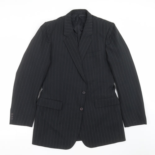colin leicester Mens Black Striped  Jacket Suit Jacket Size 42