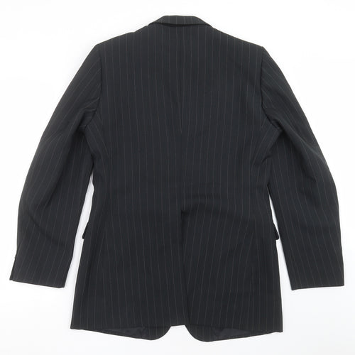 colin leicester Mens Black Striped  Jacket Suit Jacket Size 42