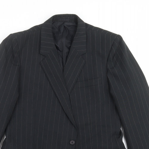 colin leicester Mens Black Striped  Jacket Suit Jacket Size 42