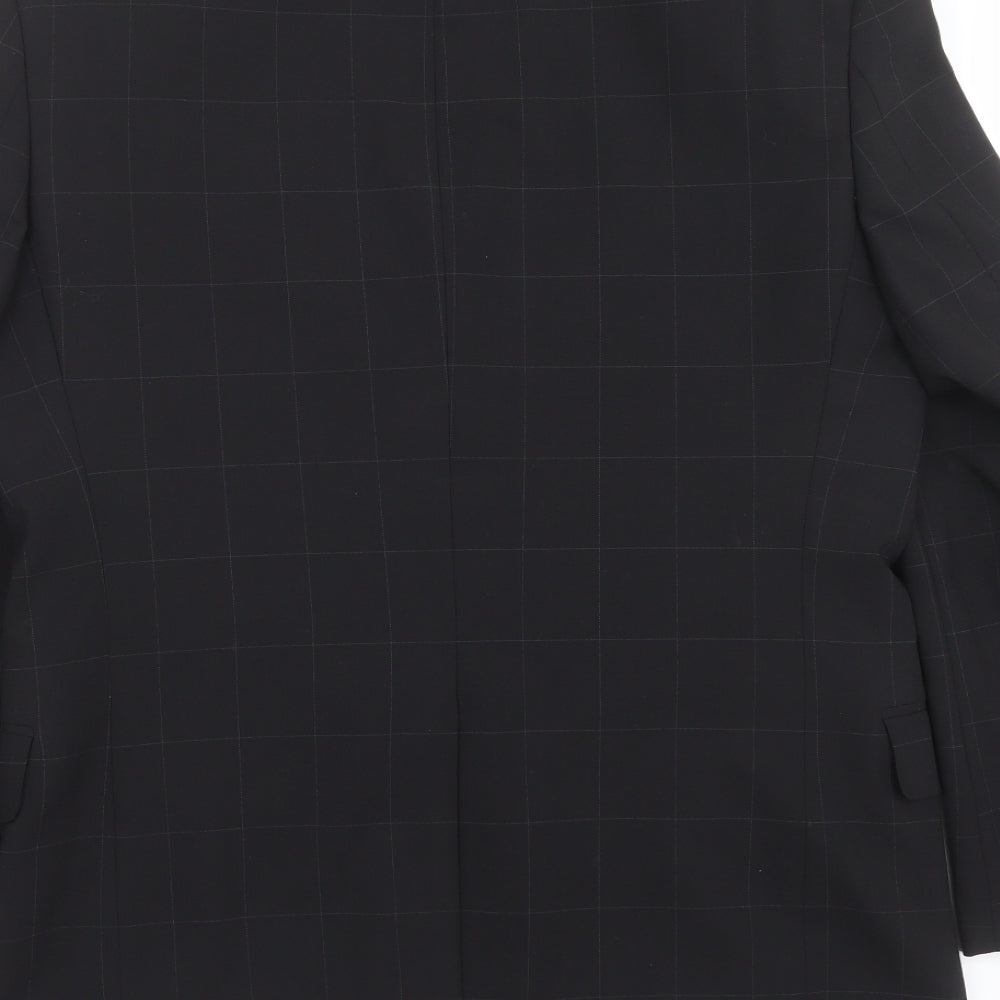 Marks and Spencer Mens Black Check  Jacket Suit Jacket Size 36