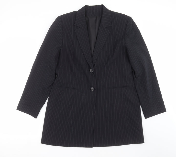 Dorothy Perkins Womens Blue Striped Jacket Suit Jacket Size 16