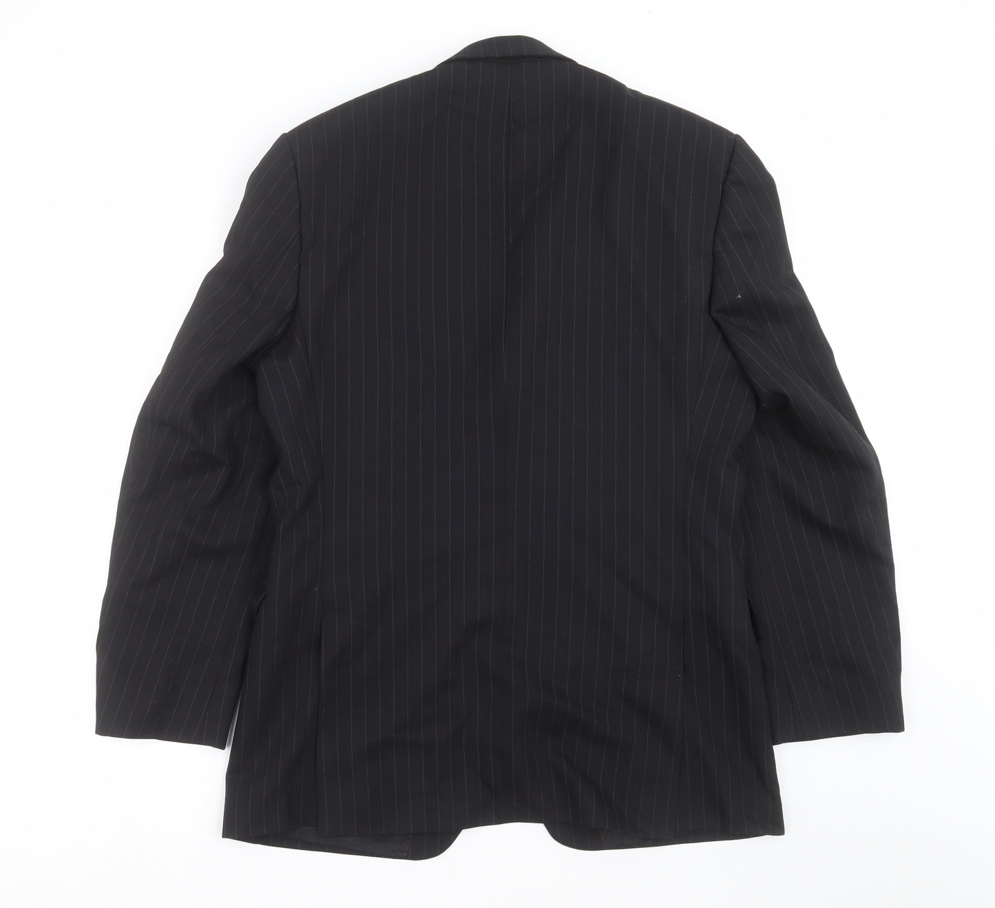 Jeff Banks Mens Black Striped  Jacket Suit Jacket Size 38