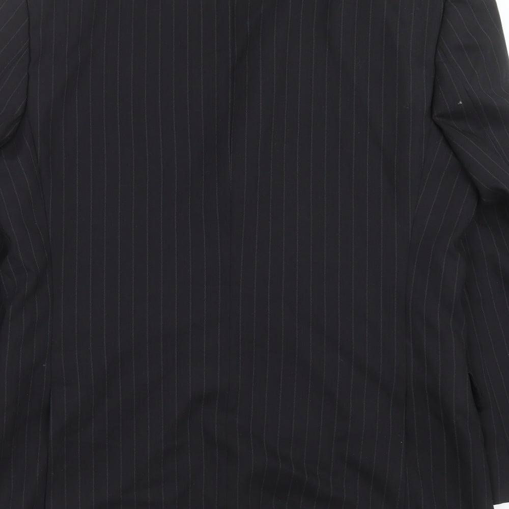 Jeff Banks Mens Black Striped  Jacket Suit Jacket Size 38