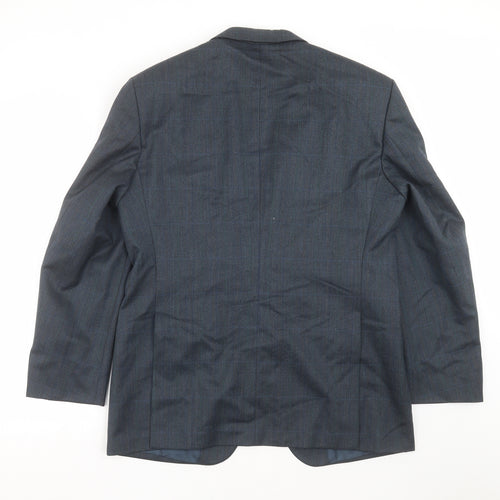 Konen Mens Blue Check  Jacket Suit Jacket Size 42
