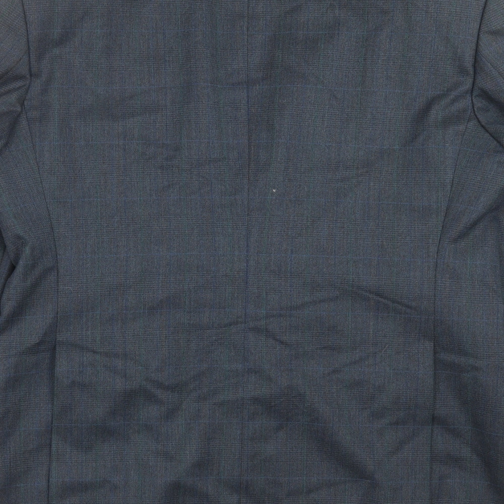 Konen Mens Blue Check  Jacket Suit Jacket Size 42