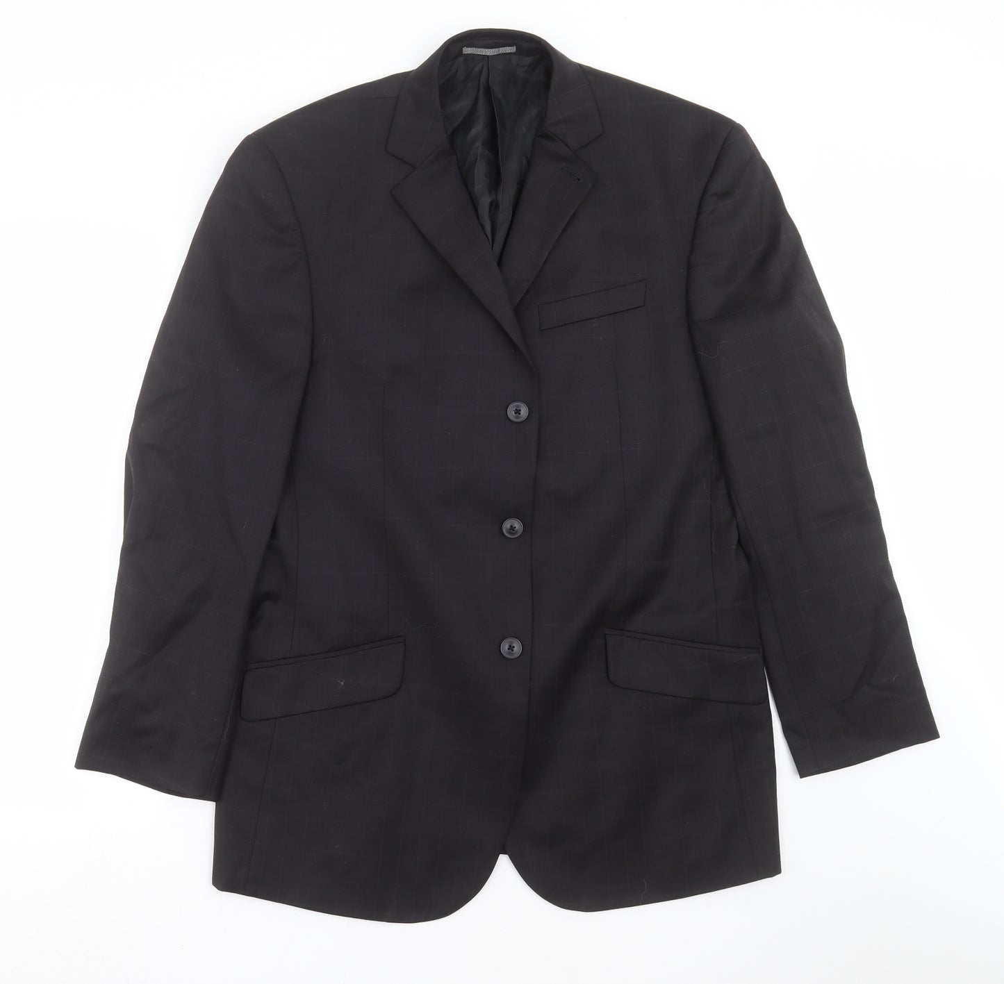 NEXT Mens Black Check  Jacket Suit Jacket Size 40
