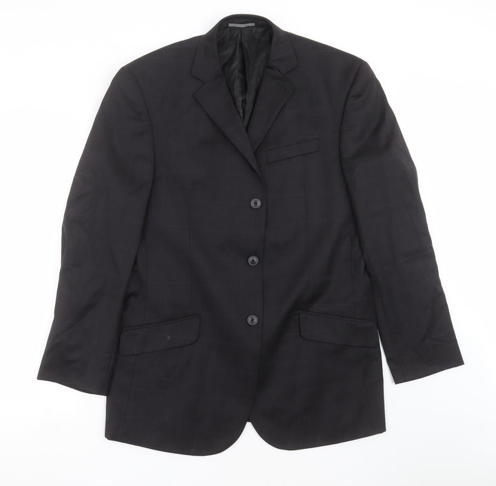 NEXT Mens Black Check  Jacket Suit Jacket Size 40
