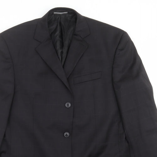 NEXT Mens Black Check  Jacket Suit Jacket Size 40