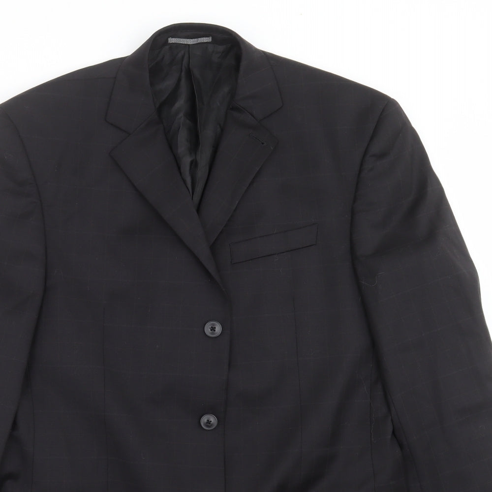 NEXT Mens Black Check  Jacket Suit Jacket Size 40