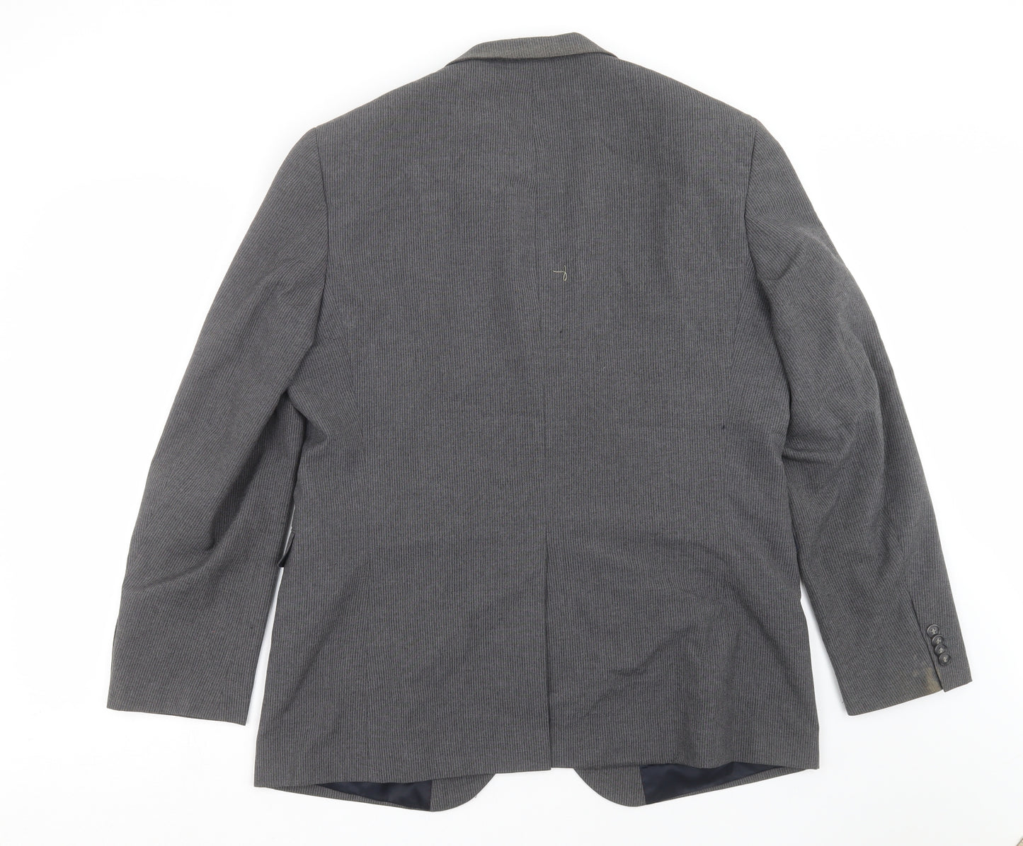 Cedar Wood State Mens Grey Striped  Jacket Suit Jacket Size 44