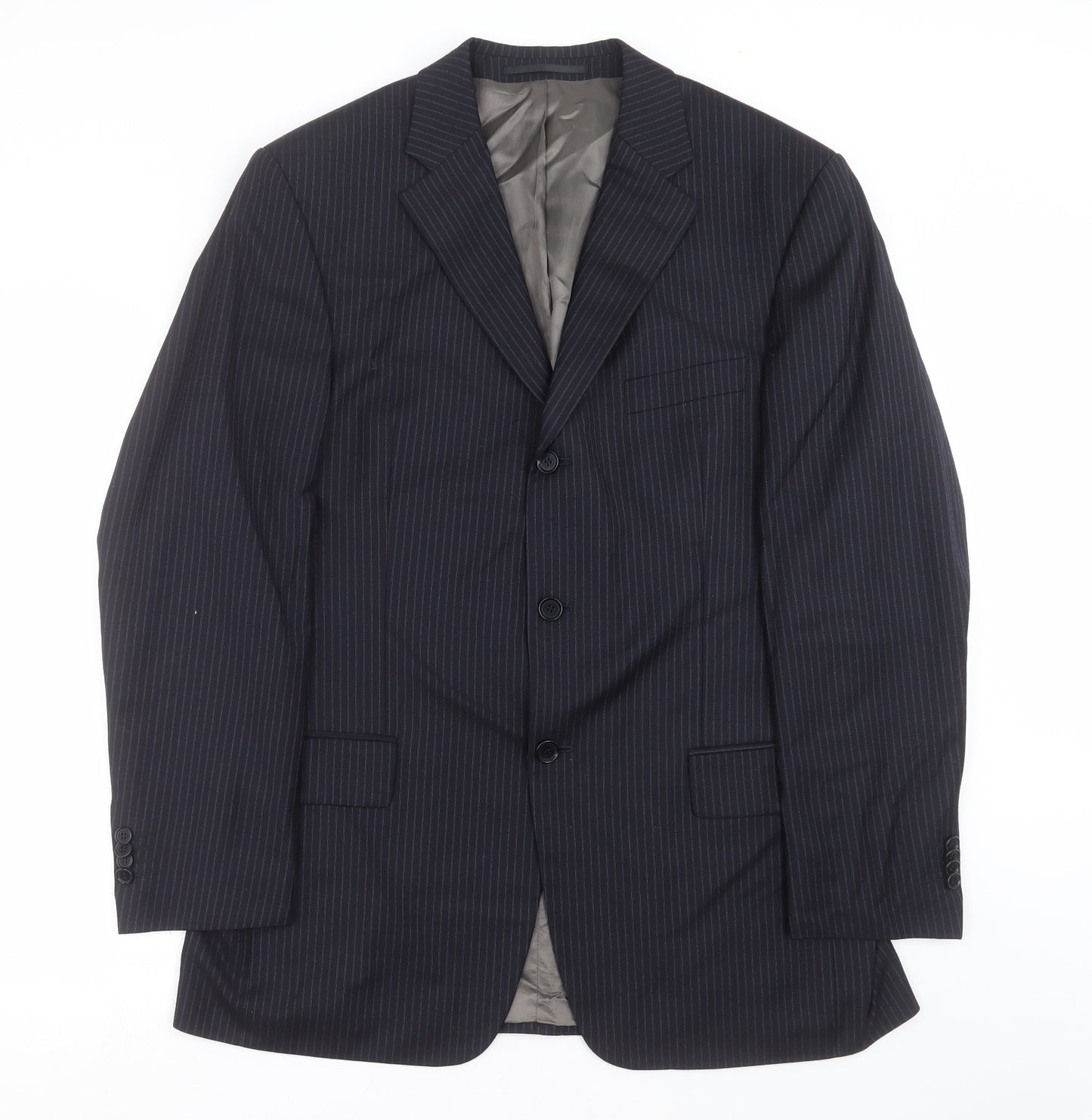 gianni palleti Mens Blue Striped  Jacket Suit Jacket Size 44