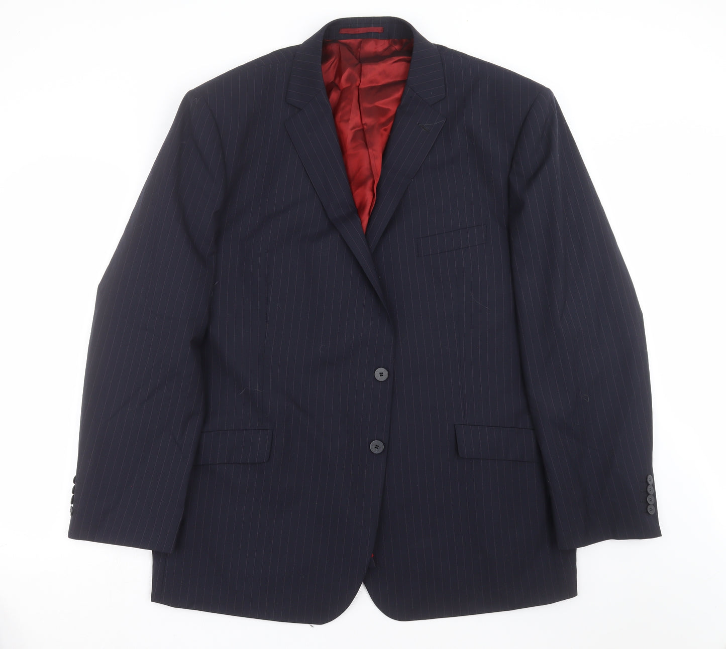 Pierre Cardin Mens Blue Striped  Jacket Suit Jacket Size 50