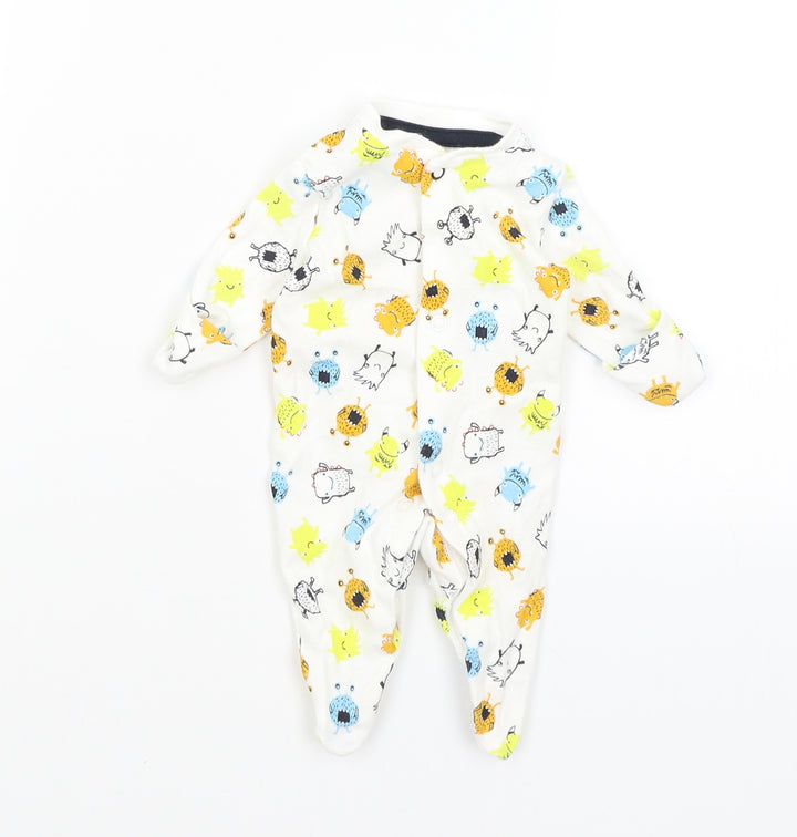 Primark Baby White   Babygrow One-Piece Size Newborn  - Monsters