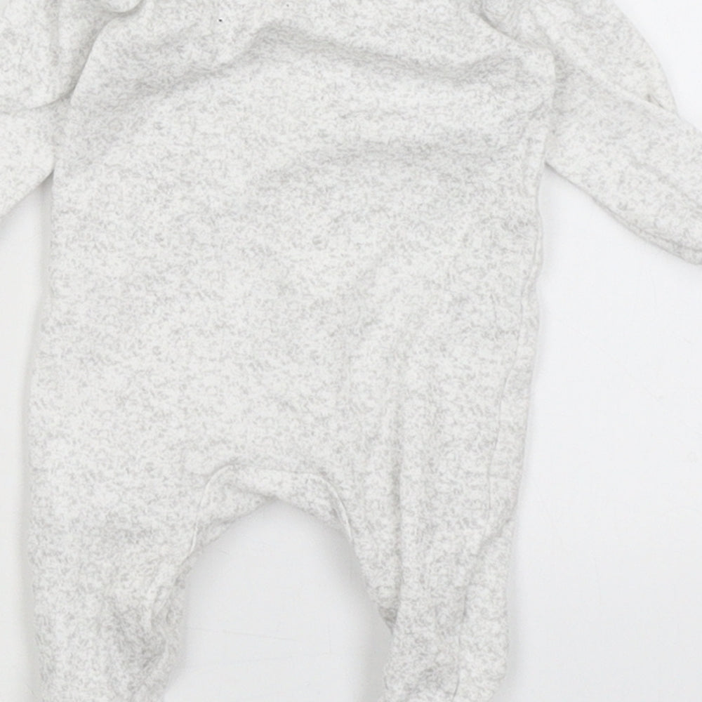 Primark Baby Grey   Babygrow One-Piece Size Newborn  - Happy