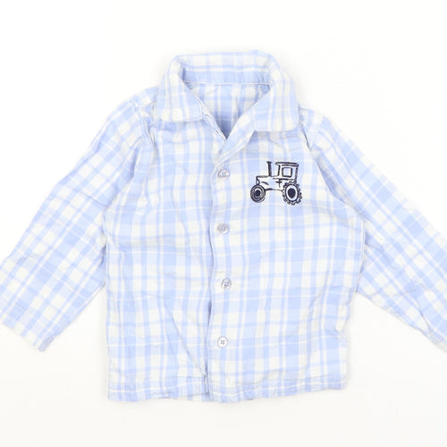 Nutmeg Baby Blue Check  Cami Pyjama Set Size 9-12 Months