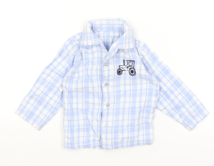 Nutmeg Baby Blue Check  Cami Pyjama Set Size 9-12 Months