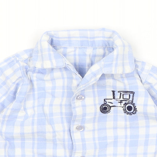 Nutmeg Baby Blue Check  Cami Pyjama Set Size 9-12 Months