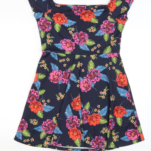 New Look Womens Blue Floral  Fit & Flare  Size 14