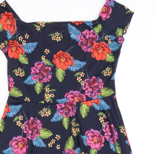 New Look Womens Blue Floral  Fit & Flare  Size 14