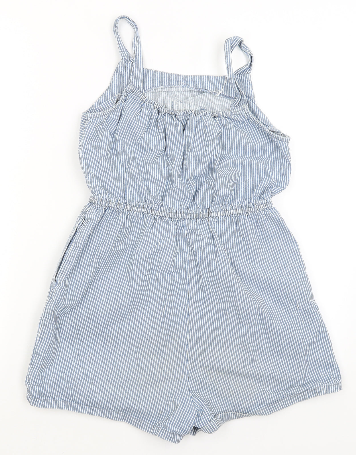 TU Girls Blue Striped  Playsuit One-Piece Size 13 Years