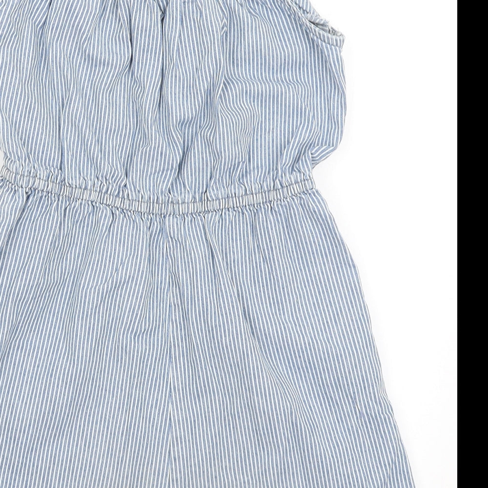 TU Girls Blue Striped  Playsuit One-Piece Size 13 Years