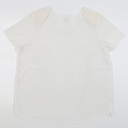Classics Womens White   Basic T-Shirt Size 22