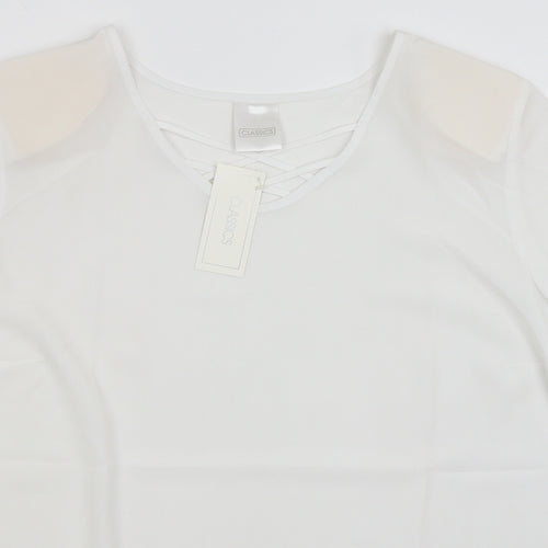 Classics Womens White   Basic T-Shirt Size 22