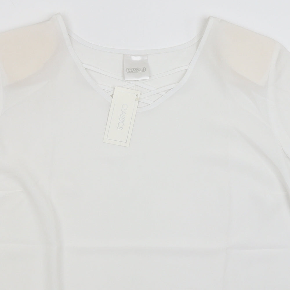 Classics Womens White   Basic T-Shirt Size 22