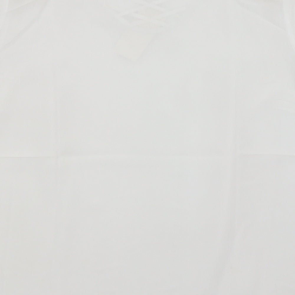 Classics Womens White   Basic T-Shirt Size 22