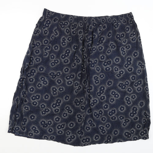Berkertex Womens Blue Floral  A-Line Skirt Size 24
