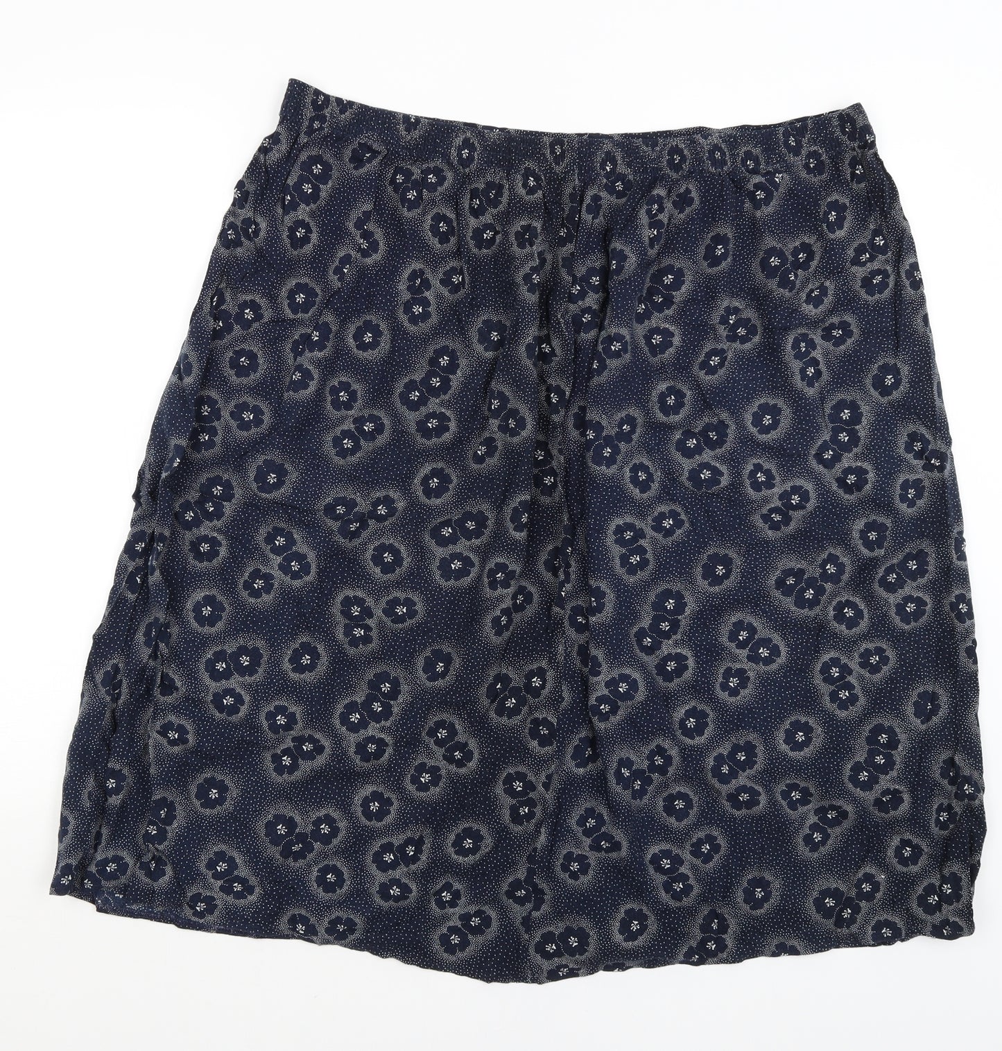 Berkertex Womens Blue Floral  A-Line Skirt Size 24