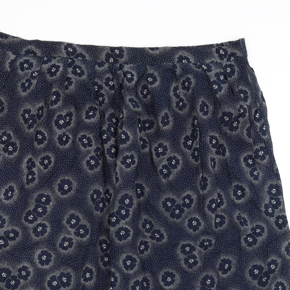 Berkertex Womens Blue Floral  A-Line Skirt Size 24