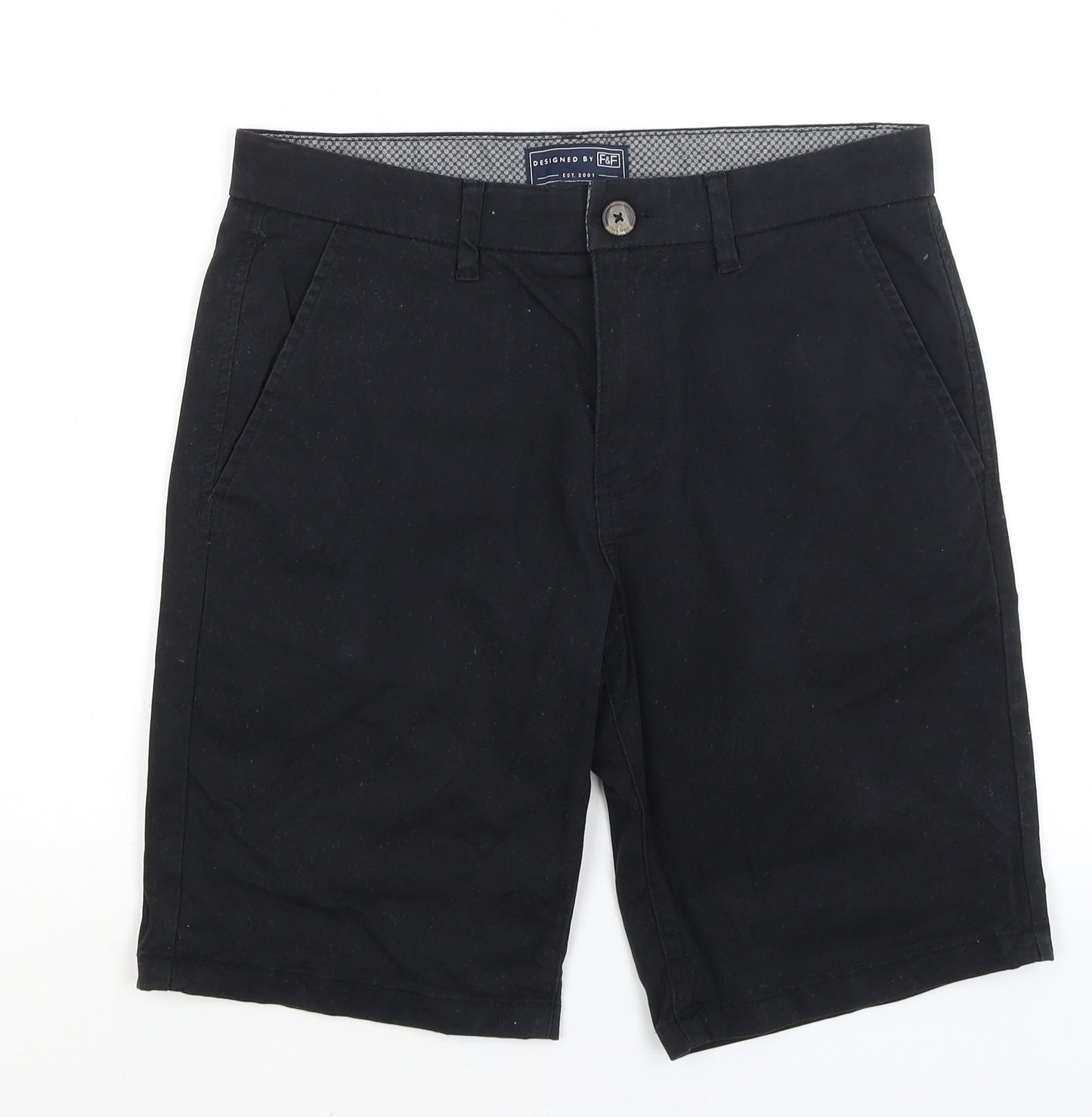 F&F Mens Black   Chino Shorts Size 32 in