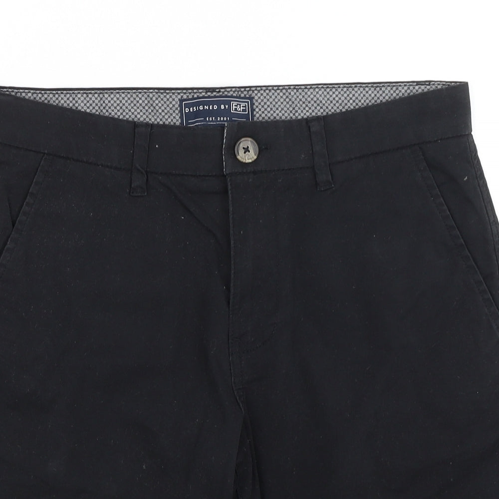F&F Mens Black   Chino Shorts Size 32 in