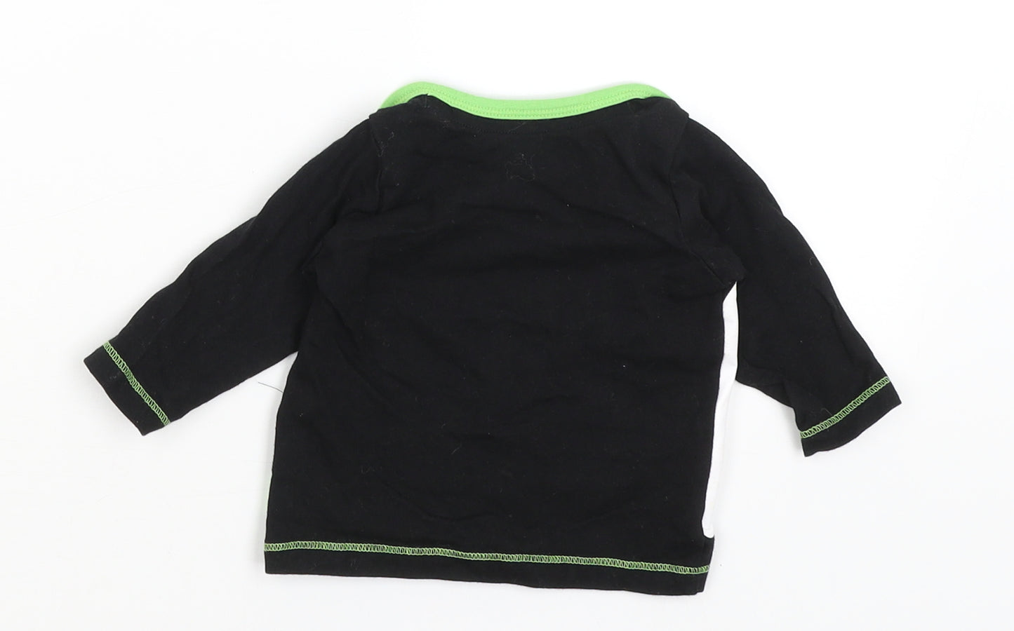 M&S Baby Black   Basic T-Shirt Size 0-3 Months  - Peek-A-Boo