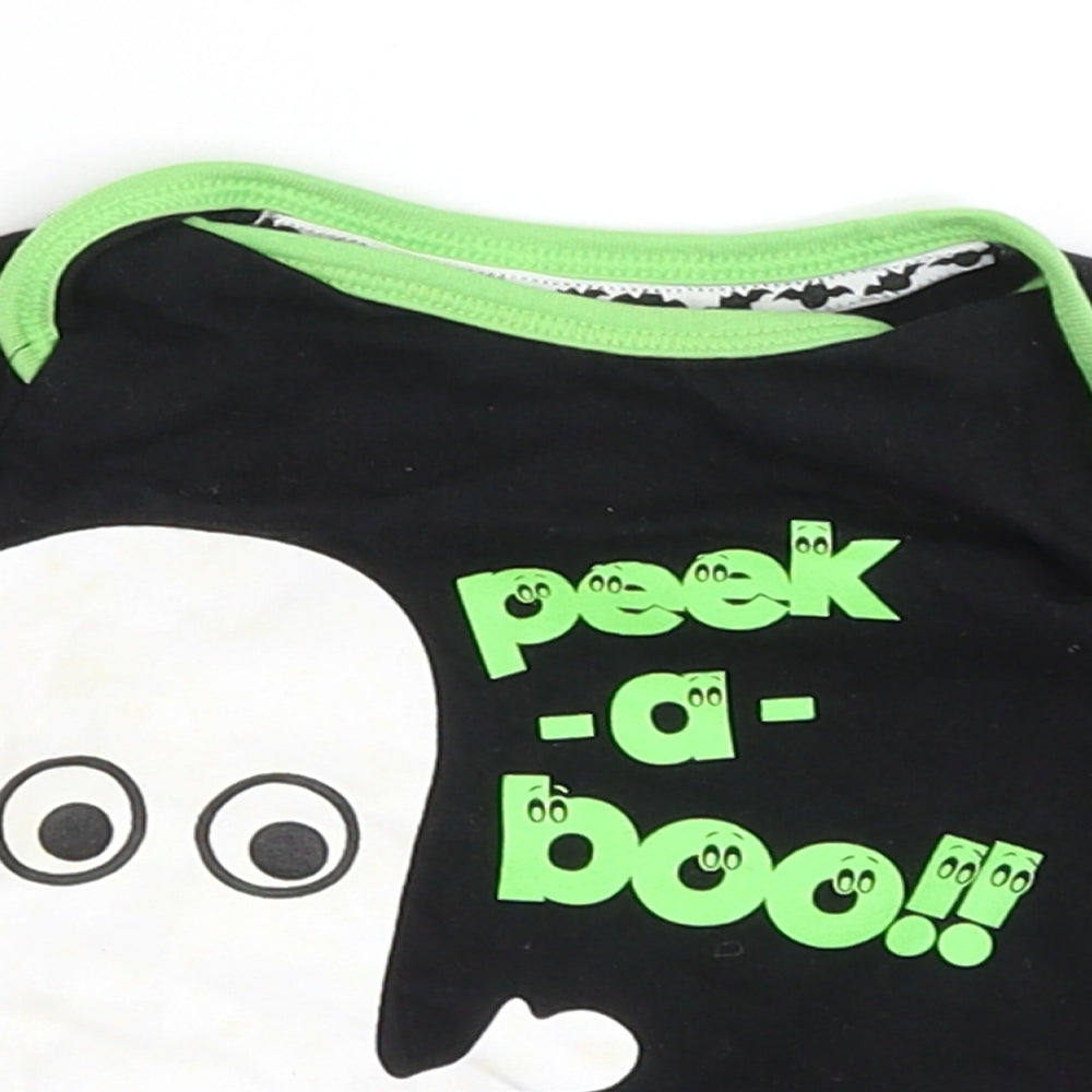 M&S Baby Black   Basic T-Shirt Size 0-3 Months  - Peek-A-Boo