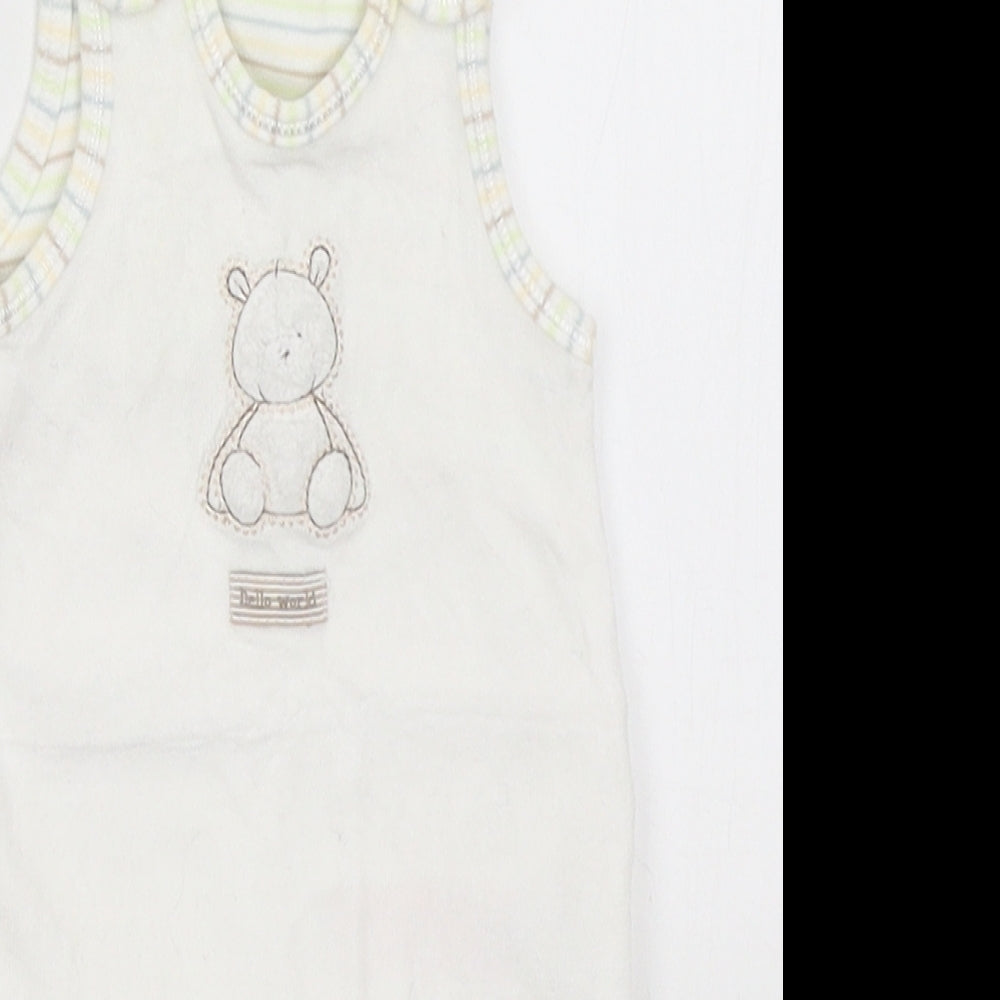 Mothercare Baby White   Romper One-Piece Size Newborn  - Hello World