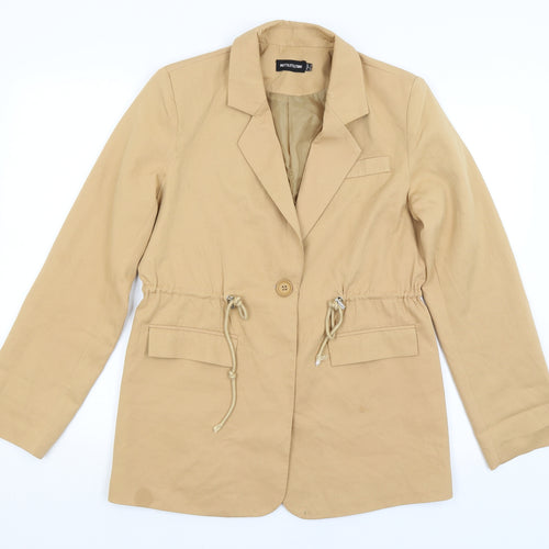 Pretty Little Thing Womens Brown   Overcoat Coat Size 10