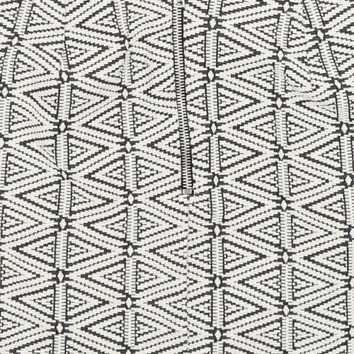 Topshop Womens White Geometric  A-Line Skirt Size 8