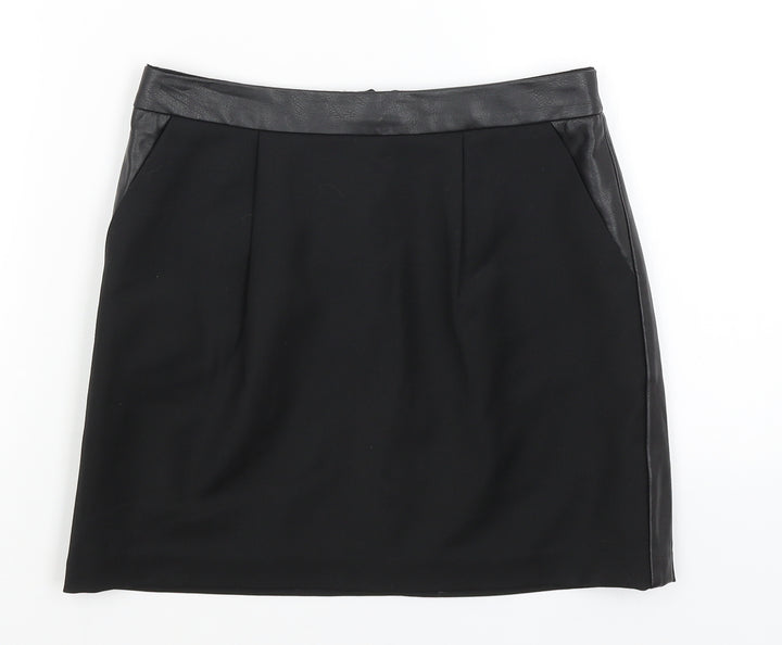 Topshop Womens Black   A-Line Skirt Size 8