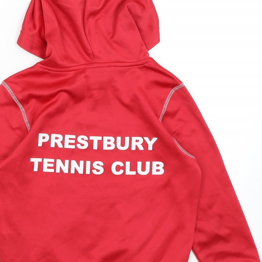 Printer Boys Red   Pullover Hoodie Size 5-6 Years  - Prestbury Tennis Club