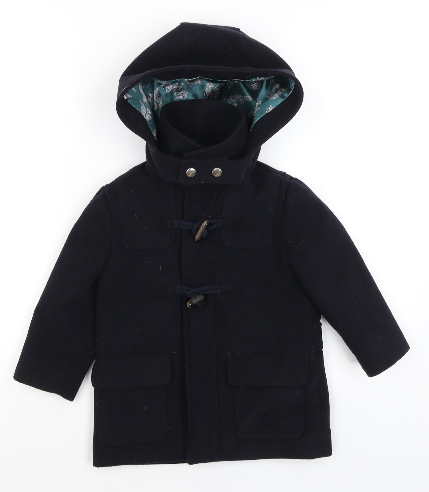 Preworn Girls Blue   Overcoat Coat Size 3-4 Years