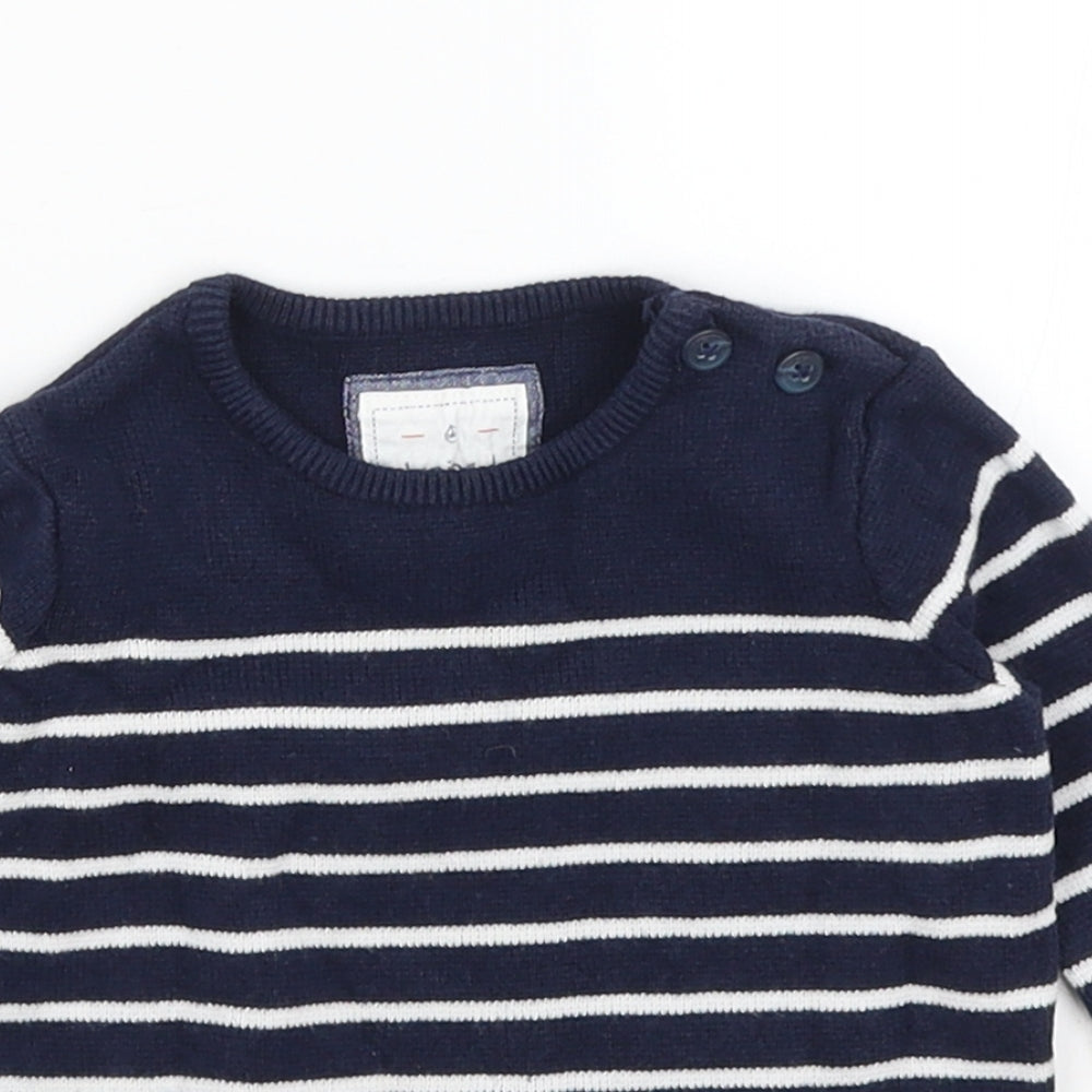 Jasper Conran Baby Blue Striped  Pullover Jumper Size 6-9 Months