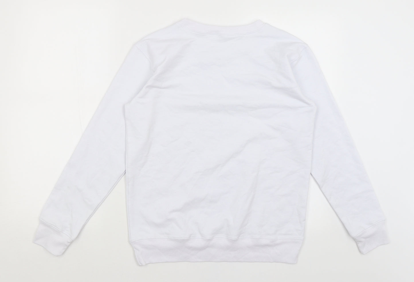 DIY Print Fashion Womens White   Pullover Jumper Size L  - Stay Weird