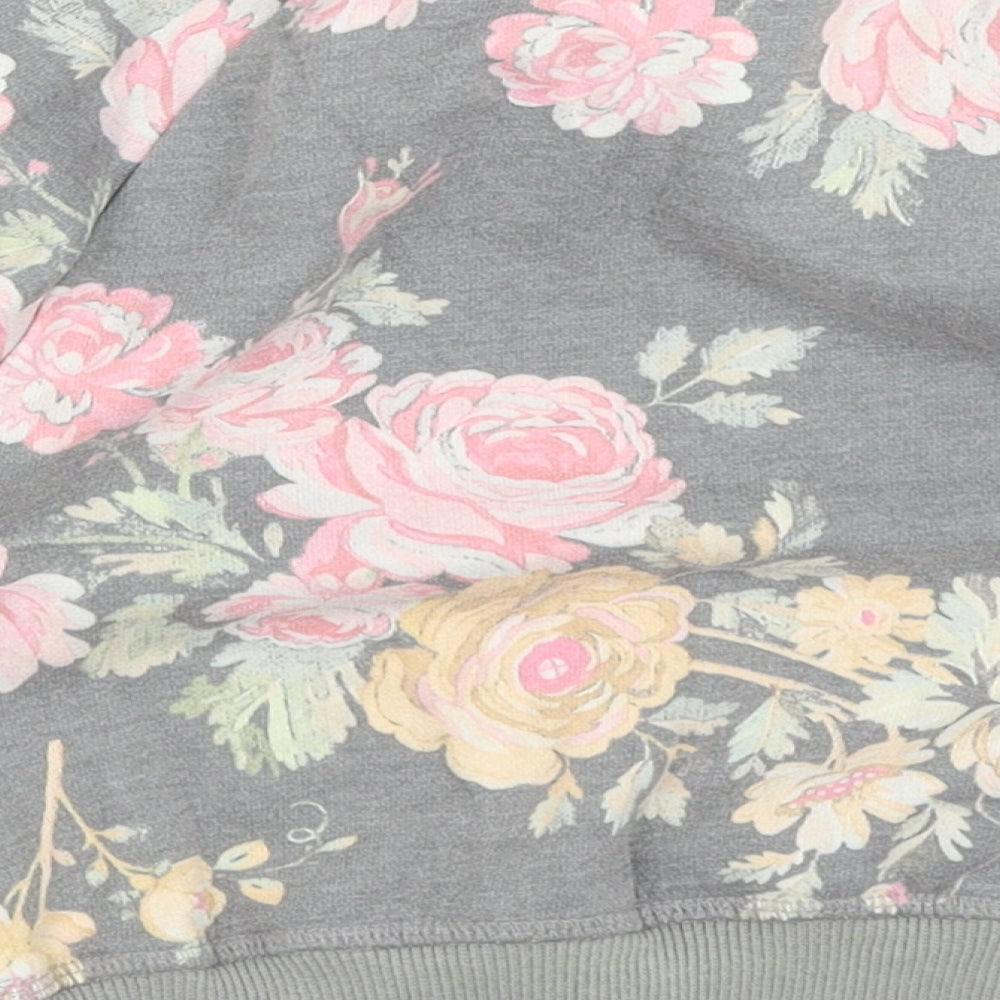 NEXT Girls Grey Floral  Pullover Jumper Size 2-3 Years