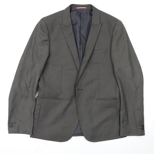 Ventuno Mens Grey Houndstooth  Jacket Blazer Size 40
