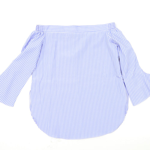 Parallel Lines Womens Blue Polka Dot  Basic Blouse Size XS