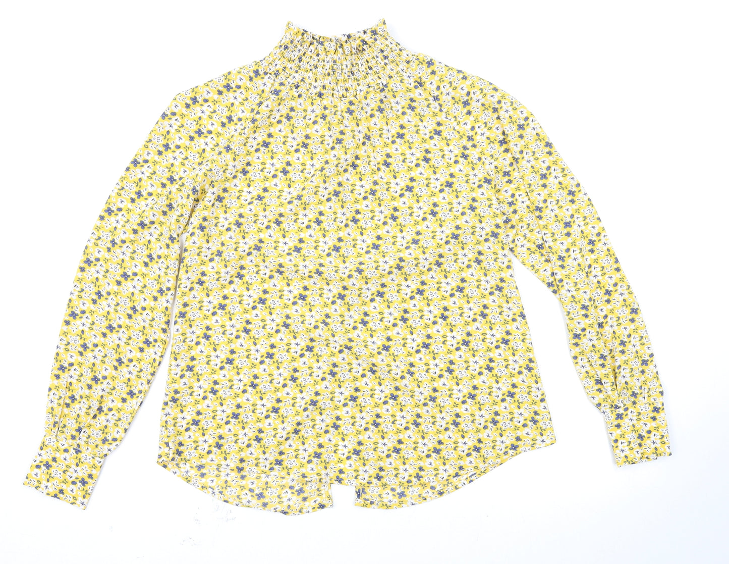 Glamorous Womens Yellow Floral  Basic Blouse Size 4