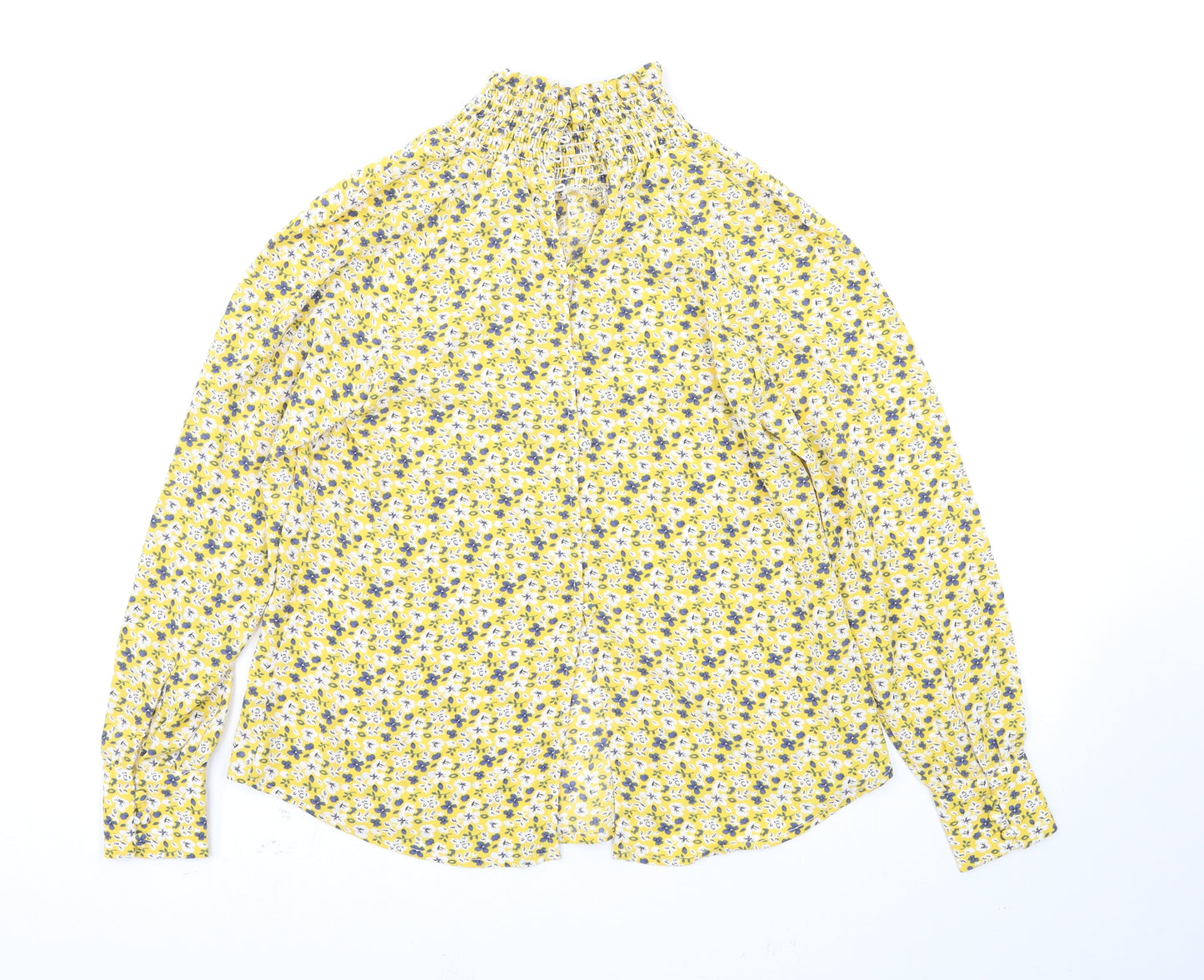 Glamorous Womens Yellow Floral  Basic Blouse Size 4